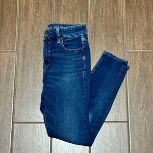 American Eagle Outfitters Women's Dark Blue Skinny Jeans